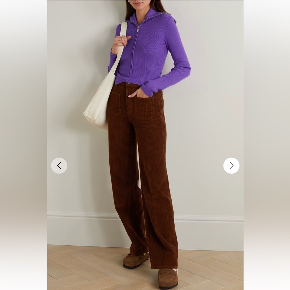 NWT REFORMATION ALYSSA HIGH RISE WIDE LEG CORDUROY PANTS IN CAFE 29